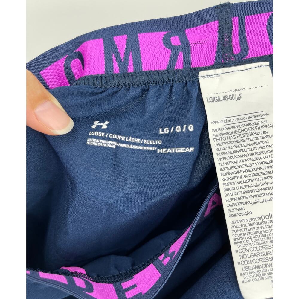 Under Armour Heat Gear Loose Shorts Elastic Waist Workout Gym Size Large NEW - Picture 6 of 10